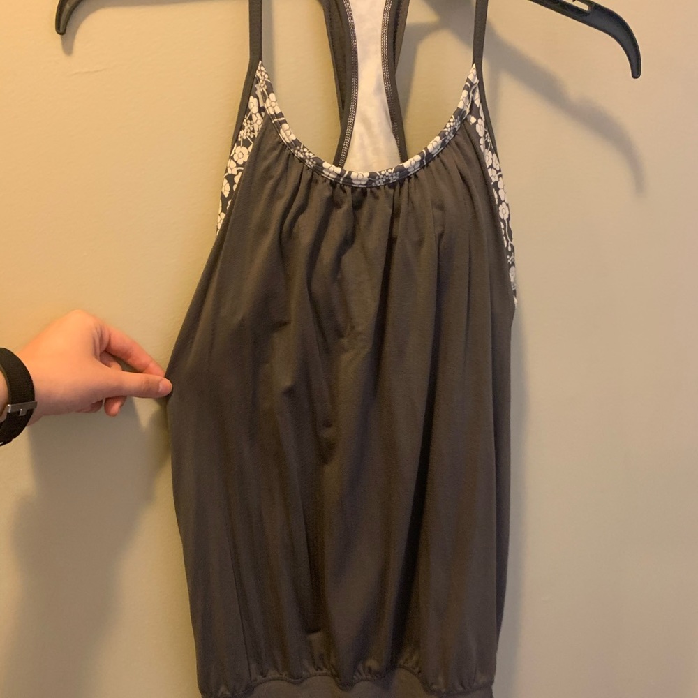 Lululemon Grey Floral Tank